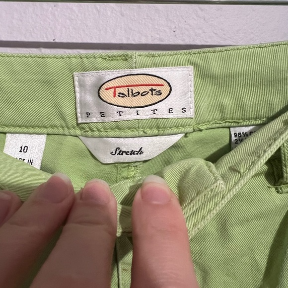Sold Vintage Talbots Petite Lime Green Wide Leg Pants - Picture 3 of 5